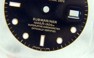 Vintage Factory Rolex Submariner 16613 16618 16803 Black Gold Watch Dial 3