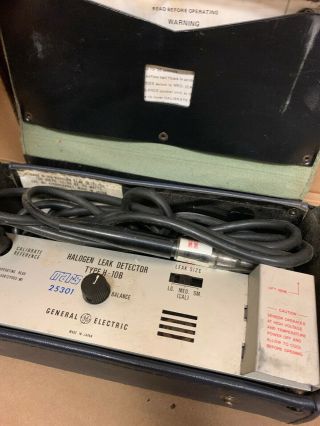 Vintage GE General Electric Halogen Leak Detector Type H - 10B Mars 25301 2