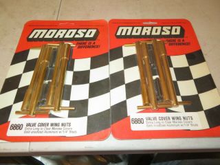 Vintage Nos Moroso Gold Anodized Valve Cover Hold Downs T Bar