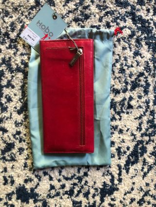 Hobo The Sadie Wallet Clutch Red Brown Vintage Hide Leather