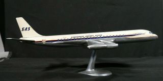 Vintage Cast Metal Scandinavian Airlines System Airplane Travel Agent Model Sas