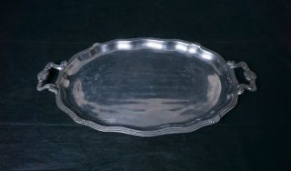 Vintage Very Large Pewter Platter/serving Tray 29 - 1/2 " X 17 " W/ Handles Sh