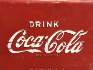 RARE Vintage 40’s/50’s Coca - Cola TempRite Embossed Metal Picnic Cooler 3