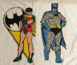 Rare Vintage Melted Plastic Popcorn Decorations Batman And Robin Dc Comic Books