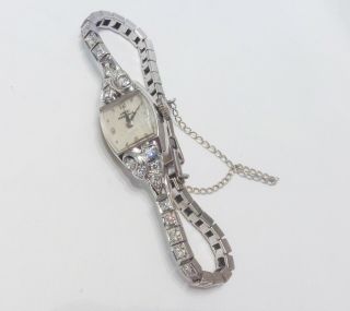 14k Solid White Gold Vintage Girard Perregaux Ladies Diamond Watch 1447442 15.  6g