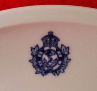 5 Royal Vancouver Yacht Club Luncheon Plate Vtg Pacific Sailing Boating Art Blue