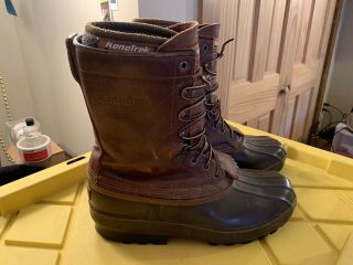 Vintage Kenstrek Men’s Brown Leather Rubber Snow Winter Hunting Boots Size 10