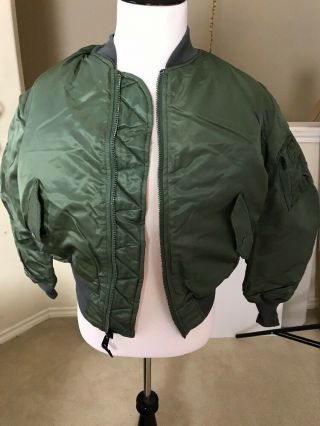 Ma - 1 Flight Jacket Usaf By Green Brier Mnfg Large Vintage Made In Usa