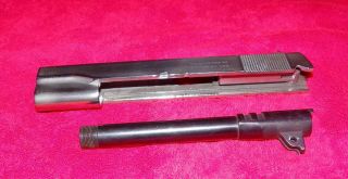 Vintage 1911a1 Remington Rand Nickel Plated Pistol Slide &.  45 Acp Barrel