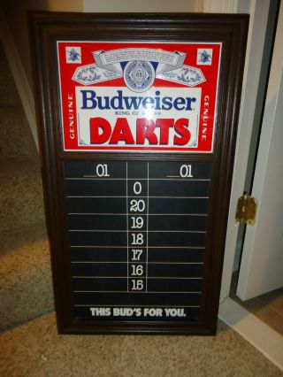 Vintage Budweiser King Of Beers Darts Score Board