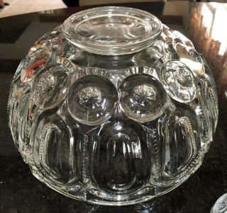 Vintage L.  E.  Smith Moon & Stars Clear Glass Punch Bowl & 12 Cups 3