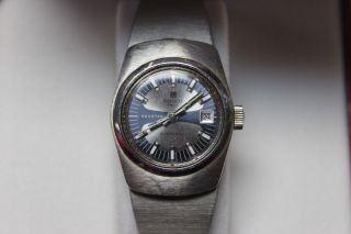 Vintage Swiss Tissot Seastar Ladies Automatic Watch Blue / Silver Two - Tone Face