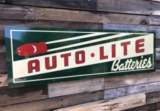 Antique Vintage Style Auto Lite Batteries Sign