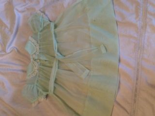 Vintage Baby Dress Size 12 Mo Green Miller Frocks Lace Sheer