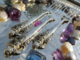 One Rare Strawberry Fork Wallace Grand Baroque Sterling Silver Flatware Set Rare