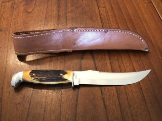 Vintage Case XX 523 - 6 1965 - 80 Stag Hunting Knife With Sheath 6