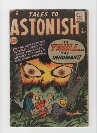 Tales To Astonish 21 Vintage Marvel Atlas Pre - Hero Horror " Inhuman " Prototype