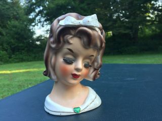 Vintage Lady Head Vase Elegant Young Lady D - 3220 5 1/2”