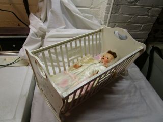 Vintage Tiny Tears Doll And Crib