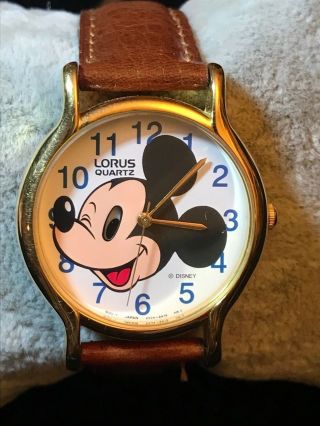 Rare Vintage Lorus Mickey Mouse Automated Moving Eye Watch - V534 - 6a20