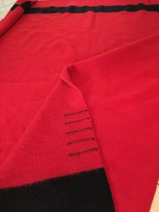 EARLY ' s Witney Point Pure Wool Blanket 5 Point Vintage Made In England Red 4