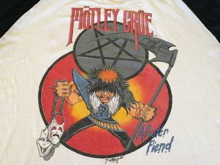 Vintage 1985 Motley Crue concert tour shirt T - shirt Iron Maiden 3