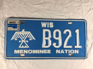 Vintage 1994 Menominee Nation Indian Reservation License Plate Wisconsin