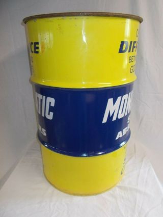 Vtg Monroe Shock Absorbers Drum/Barrel Service Station Display/Trash Can w/ Lid 2