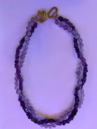 Alice Kuo 18 Inch Stand Amethyst Necklace