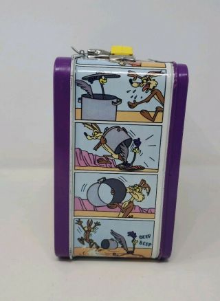 RARE VINTAGE THE ROAD RUNNER WARNER BROS TIN METAL LUNCHBOX LUNCH BOX 1970 ' S 3