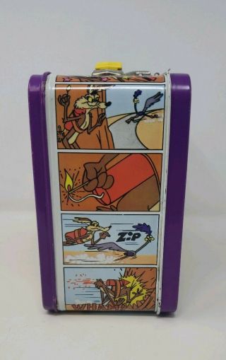 RARE VINTAGE THE ROAD RUNNER WARNER BROS TIN METAL LUNCHBOX LUNCH BOX 1970 ' S 5