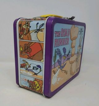 RARE VINTAGE THE ROAD RUNNER WARNER BROS TIN METAL LUNCHBOX LUNCH BOX 1970 ' S 6