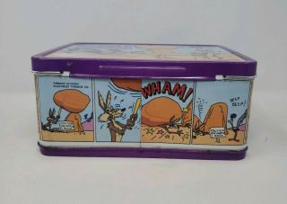 RARE VINTAGE THE ROAD RUNNER WARNER BROS TIN METAL LUNCHBOX LUNCH BOX 1970 ' S 7