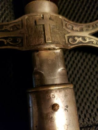 Rare Pre - Civil War Masonic Knights Templar Sword /Scabbard /Case from 1858 10