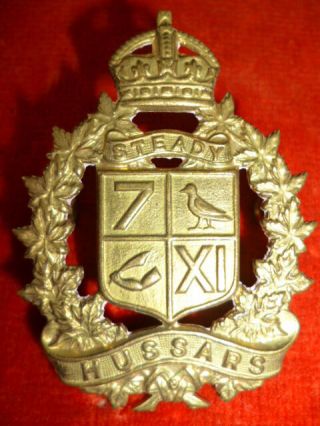7th/11th Hussars Regiment Cap Badge Kc - Canadian Badge Ww2