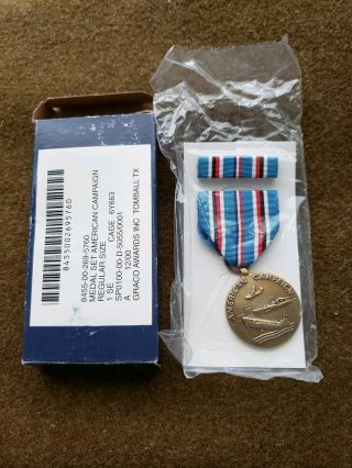 Wwii Us Army Navy Marine Corps American Campaign Medal Ribbon Set