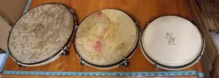 Lp Latin Percussion Wood Hand Drum Hand Percussion 3 In Set Vintage