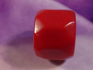 Vintage Giant Bright Red Coral Faceted Bead 1950 