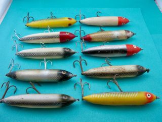 VINTAGE 10 HEDDON NOSE TIE ZARA SPOOKS - 7 DIFFERENT COLOR PATTERNS 2