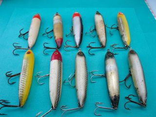 VINTAGE 10 HEDDON NOSE TIE ZARA SPOOKS - 7 DIFFERENT COLOR PATTERNS 3