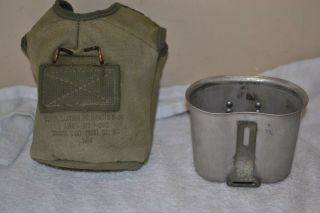 Vintage Wwii Us Army,  Cup,  & Cover.  Cup Is Dated 1944.  Cover Is Later.