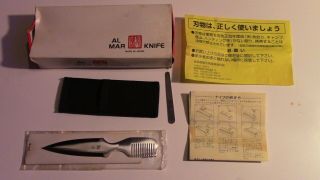 Vintage Al Mar 7003 Wild Hair Comb Knife,  Sheath,  File,  Box,  And Paperwork