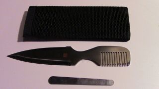 Vintage Al Mar 7003 Wild Hair comb knife,  sheath,  file,  box,  and paperwork 2