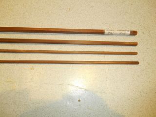 Vintage Gene Edwards Bamboo Fly Rod Building Blank.  7 - 1/2 - 3 Pc - 5 Wt.  Flamed