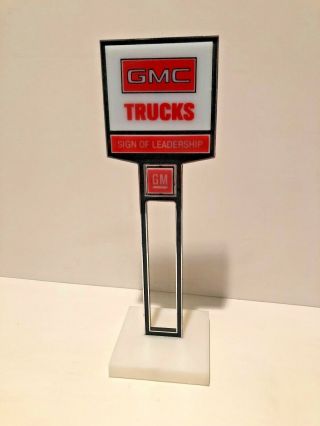 Vintage Gm Sign,  Gmc Trucks Salesmans Desk Sign Two Sided