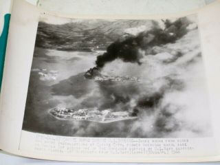 1944 Wwii Associated Press Wire Photo Cavite Burns From U.  S.  Bombing Dsp257b