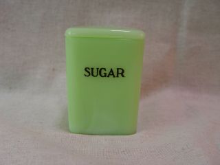 Vintage Jeannette Jadite Baby Sugar Canister With Lid Jadeite Toy Size