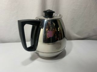 Vintage Saladmaster Coffee Pot Salad Master Black & Chrome Metal 10 Cup Carafe 4