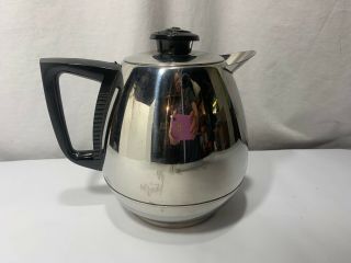 Vintage Saladmaster Coffee Pot Salad Master Black & Chrome Metal 10 Cup Carafe 5