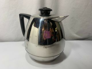 Vintage Saladmaster Coffee Pot Salad Master Black & Chrome Metal 10 Cup Carafe 6